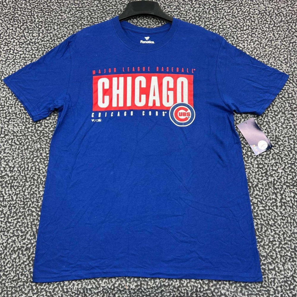 Chicago Cubs Shirt‎ Men Large Blue Fanatics Short Sleeve Crew Neck New L
